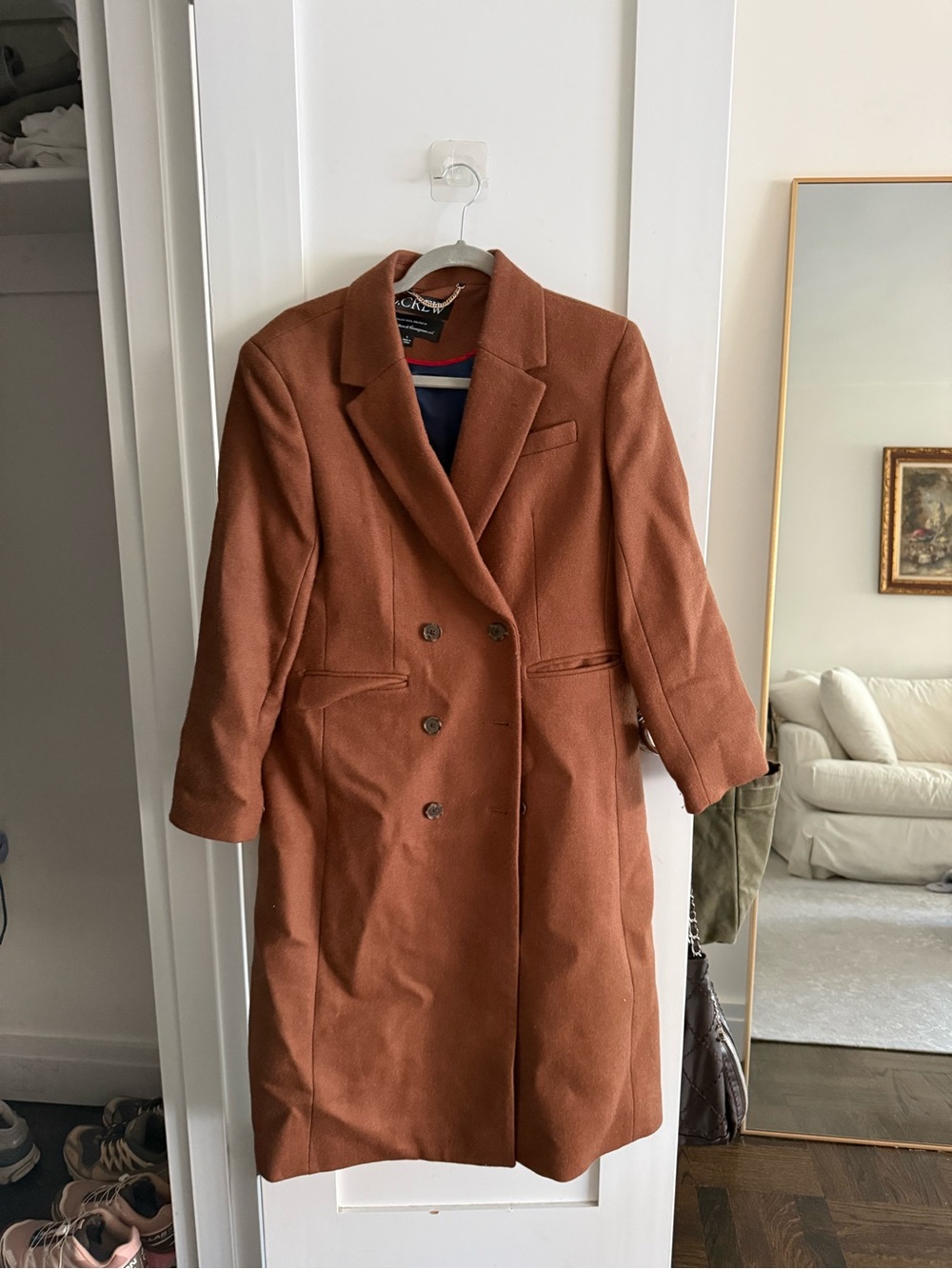 J. Crew Double-Breasted Pea Coat in Rust Brown
